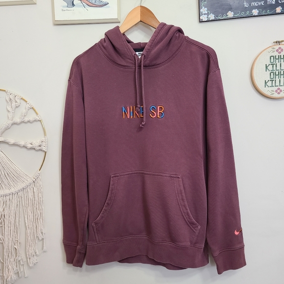Nike SB Premium GFX Dark Wine Sweatshirt Hoodie - Picture 4 of 7